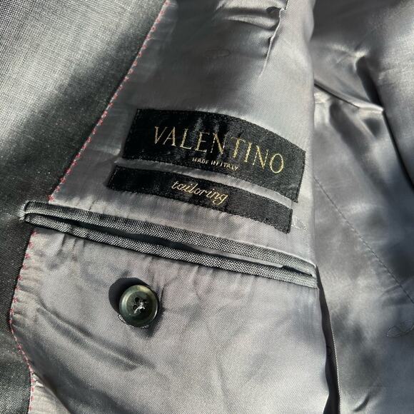 VALENTINO MENS GREY BLAZER SUIT JACKET ONE BUTTON - Picture 3 of 6